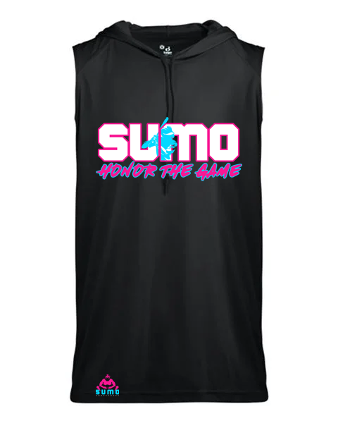 Sumo Baseball Silhouette Graphic Sleeveless Hoodie