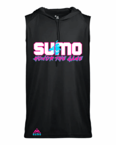 Sumo Baseball Silhouette Graphic Sleeveless Hoodie